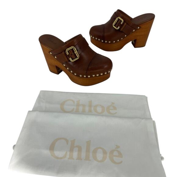 Chloe Jeanette Studded Platform Clogs - Picture 5 of 16